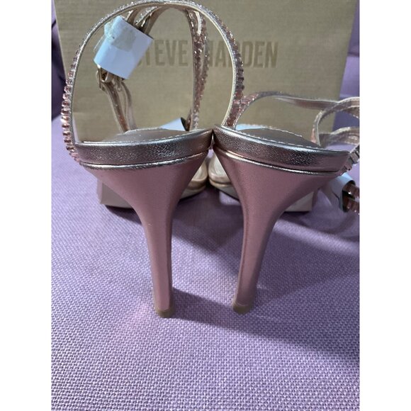 Steve Madden Womens Thierry High Heel in Rose Gold 9 with box Rhinestones - Picture 8 of 13